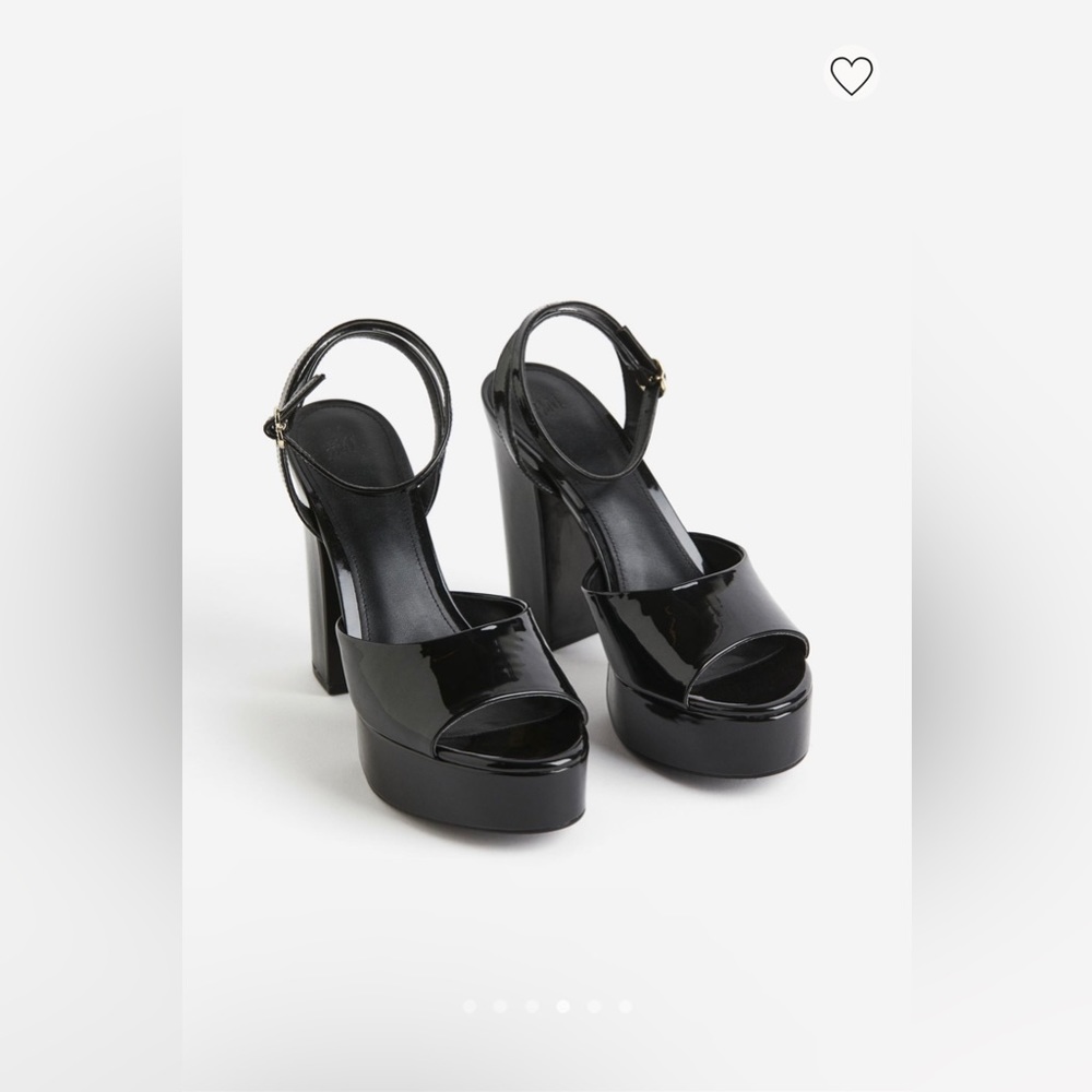 Black Heel Platforms Open Toe